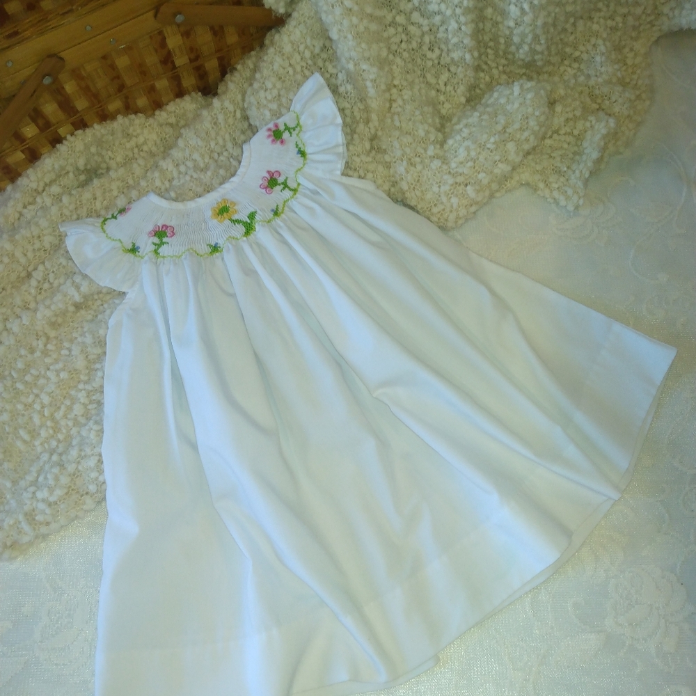 White Dress with Floral Embroidery